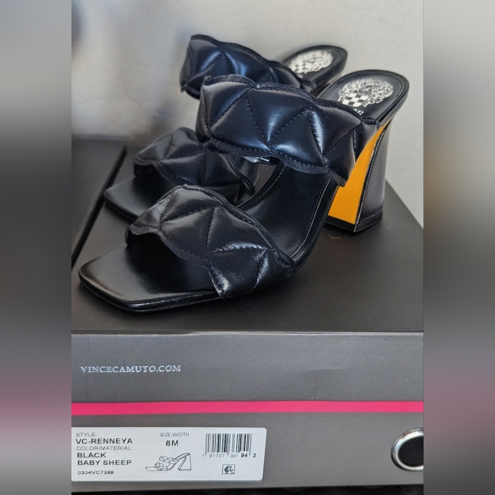 Vince Camuto Black Quilted Heels | Reneyya